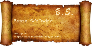 Besze Sándor névjegykártya