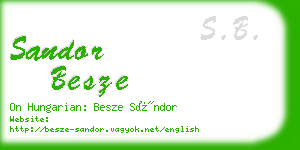 sandor besze business card